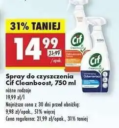 Biedronka Spray do czyszczenia Cif Cleanboost 750 ml oferta