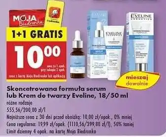 Biedronka Skoncentrowana formuła serum lub Krem do twarzy Eveline, 18/50 ml oferta