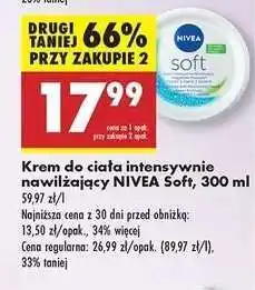 Biedronka Krem do ciała intensywnie nawilżający NIVEA Soft 300 ml oferta
