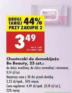 Biedronka Chusteczki do demakijażu Be Beauty, 25 szt oferta