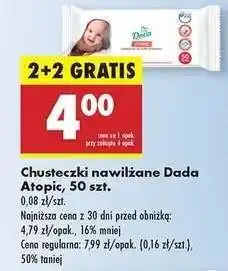 Biedronka Chusteczki nawilżane Dada Atopic , 50 szt oferta