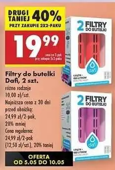 Biedronka Filtry do butelki Dafi, 2 szt oferta