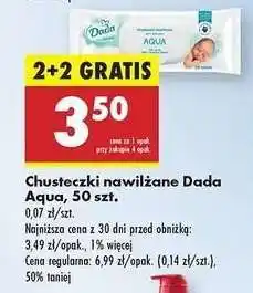 Biedronka Chusteczki nawilżane Dada Aqua , 50 szt oferta