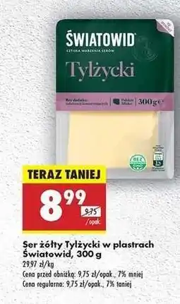 Biedronka Ser żółty Tylżycki w plastrach Światowid, 300 g oferta