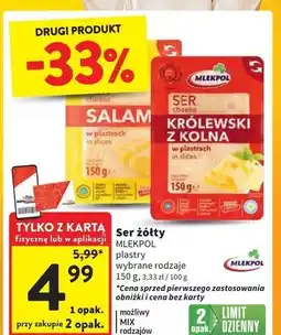 Intermarche Ser królewski z kolna - plastry Mlekpol oferta