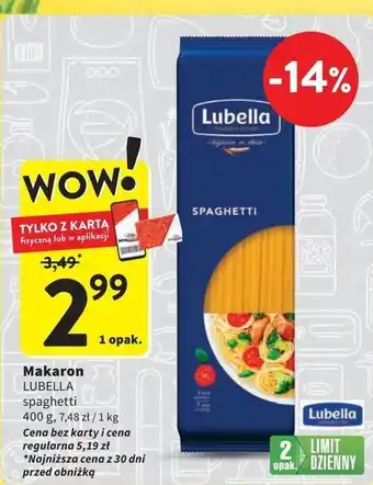 Intermarche Makaron spaghetti Lubella oferta