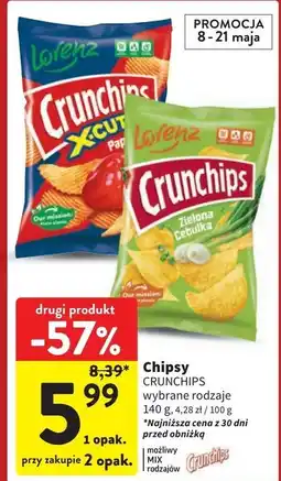 Intermarche Chipsy paprykowe Crunchips X-Cut oferta