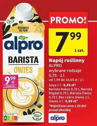 Intermarche Napój owsiany niesłodozny Alpro oferta