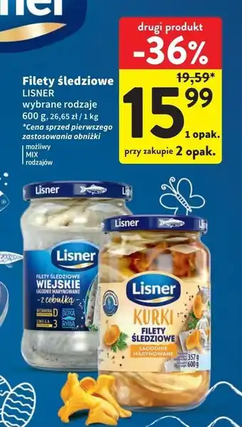 Intermarche Filety śledziowe z kurkami Lisner oferta