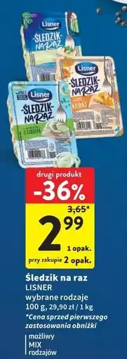 Intermarche Śledzik na raz w sosie śmietanowym Lisner Na Raz oferta