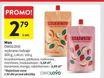 Intermarche Mus jabłkowo-rabarbarowy Owolovo oferta