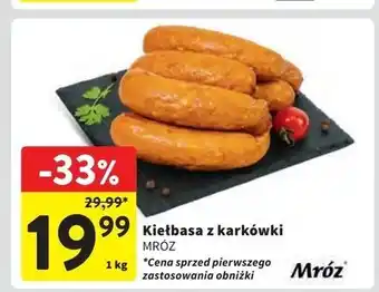Intermarche Kiełbaski z karkówki Mróz oferta