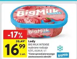 Intermarche Lody truskawkowe intense Algida Big Milk oferta