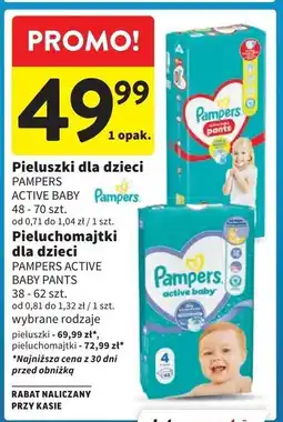 Intermarche Pieluszki dla dzieci maxi plus Pampers Active Baby oferta