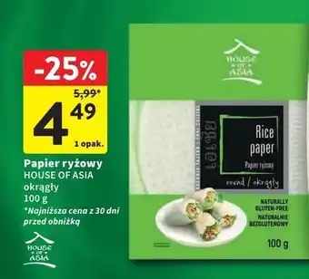 Intermarche Papier ryżowy okrągły House Of Asia oferta