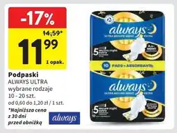 Intermarche Podpaski night Always Ultra oferta
