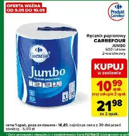 Carrefour Express Ręcznik papierowy jumbo Carrefour Essential oferta