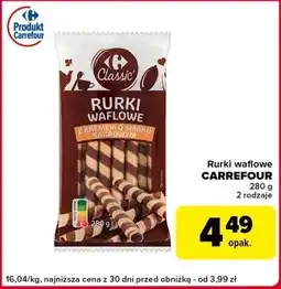 Globi Rurki waflowe z kremem o smaku kakaowym Carrefour oferta