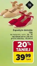 Carrefour Espadryle damskie 36-41 Tex oferta