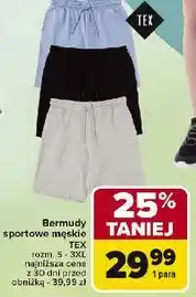 Carrefour Bermudy sportowe męskie rozm. s-3xl Tex oferta