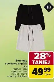 Carrefour Bermudy sportowe męskie rozm. s-3xl Tex oferta