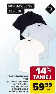 Carrefour Koszula męska z krótkim rękawem Tex oferta