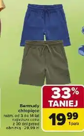 Carrefour Bermudy chłopięce 3-14 lat oferta