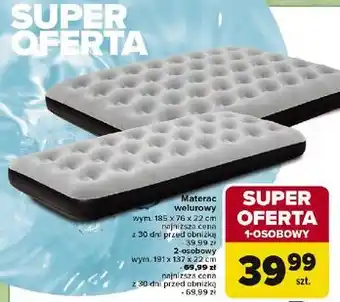 Carrefour Materac 2-osobowy 191 x 137 22 cm oferta