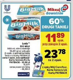 Carrefour Lody śmietankowe Algida Big Milk oferta