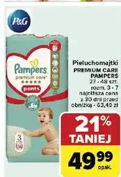 Carrefour Pieluchy midi 3 Pampers Premium Care Pants oferta