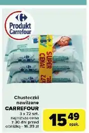 Carrefour Chusteczki nawilżane z lanliną i alantoniną Carrefour Baby oferta
