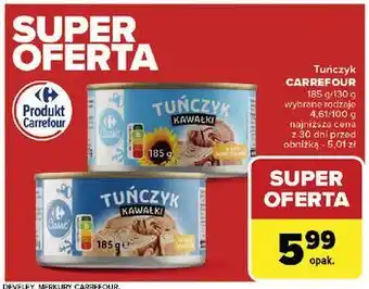 Carrefour Tuńczyk kawałki w sosie własnym Carrefour Classic oferta