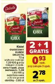 Carrefour Kisiel malinowy z kawałkami owoców Delecta Owocowy Kubek oferta