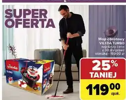 Carrefour Mop + wiadro z wyciskaczem turbo Vileda oferta