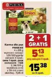 Carrefour Karma dla psa wołowina kurczak i jagnięcina w galaretce Purina Friskies oferta