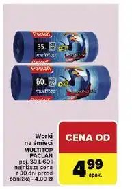 Carrefour Worki na śmieci 60 l Paclan Multitop oferta