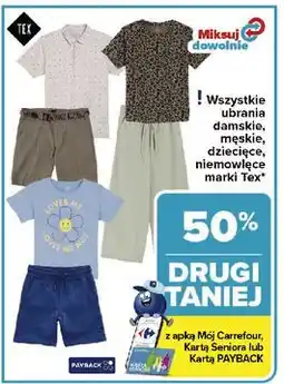 Carrefour Ubrania damskie, męskie, dziecięce Tex oferta