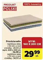 Carrefour Prześcieradło 220 x 200 cm oferta