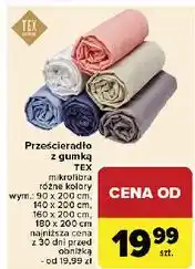 Carrefour Prześcieradło z gumką 180 x 200 cm Tex oferta