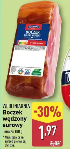 ALDI Wędliniarnia boczek wędzony surowy oferta