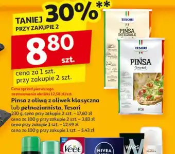 Auchan Pinsa z oliwą z oliwek klasyczna lub pełnoziarnista Tesori oferta
