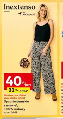 Auchan Spodnie damskie szerokie Inextenso oferta