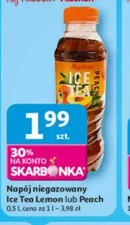 Auchan Napój niegazowany Ice Tea Lemon lub Peach oferta