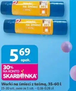 Auchan Worki na śmieci z taśmą oferta