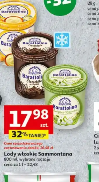 Auchan Lody włoskie Sammontana Barattolino oferta