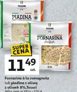 Auchan Fornarina à la romagnola lub piadina z oliwą z oliwek 8% Tesori oferta