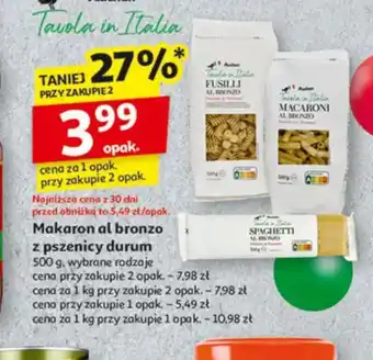 Auchan Makaron al bronzo z pszenicy durum oferta