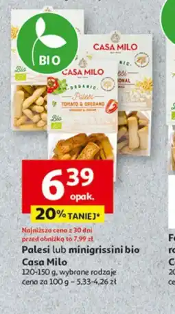 Auchan Palesi lub minigrissini bio Casa Milo oferta