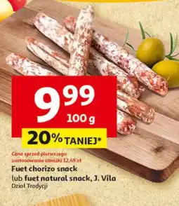 Auchan Fuet chorizo snack lub fuet natural snack, J. Vila oferta