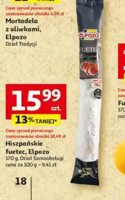 Auchan Hiszpańskie fuetec Elpozo oferta